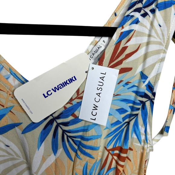 NWT LCW Casual Tropical Palms Maxi Dress Women's Size Small - Picture 5 of 7